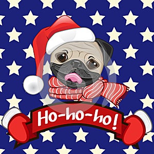 Santa Pug Dog