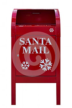 Santa Red Mail Box isolated on white background