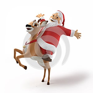 Santa and reindeer photo