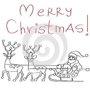 Santa and reindeer doodle