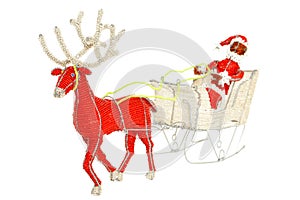 Santa & Reindeer wire and beadwork decoration photo