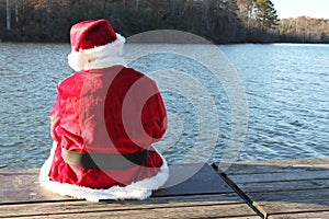 Santa Resting on the Dock