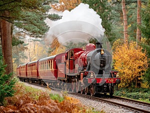 Santa on a retro train