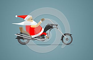 Santa Riding Chopper Motorcycle