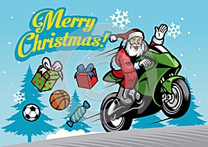 Santa riding motorcycles photo