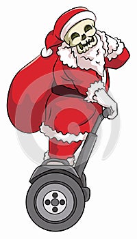 santa riding segway