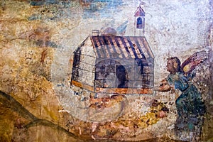 Santa Rosa, Misiones, Paraguay - Original frescos in the Jesuit Church in Santa Rosa
