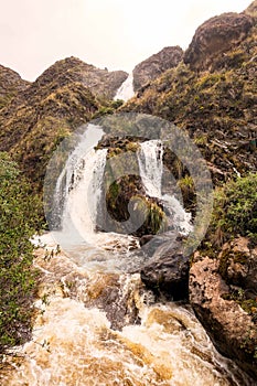 Santa Rosa Small Waterfall In The National Park Sangay