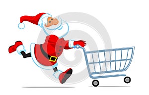 Santa run with shopping cart