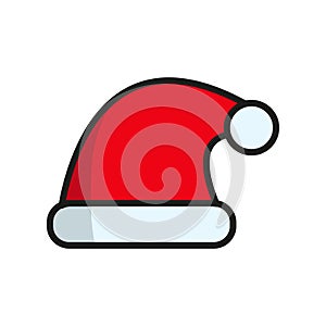 SantaÃ¢â¬â¢s hat christmas icon vector basic design simple and modern