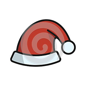 SantaÃ¢â¬â¢s hat christmas icon vector basic design simple and modern