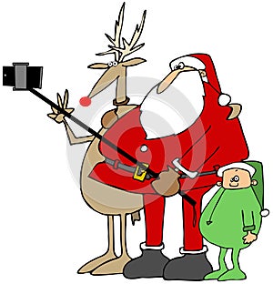 Santa's new selfie stick