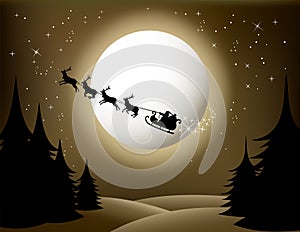 Santa sleigh and reindeer