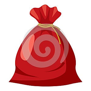 Santa sack icon, cartoon style