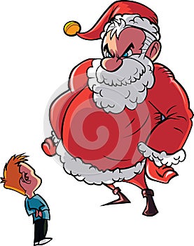 Santa scolding naughty child