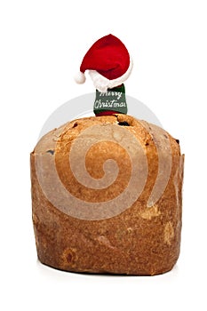 Santa seating on panettone