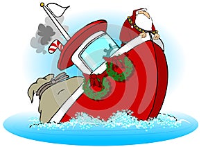 Santa On A Sinking Boat