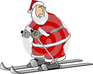 Santa on skis