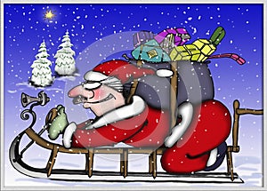 Santa on a sleigh photo