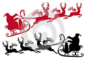 Santa with sleigh and reindeer,