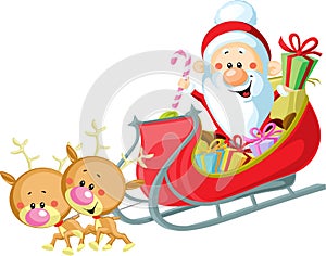 Santa Sleigh and Reindeer