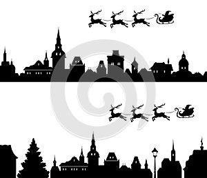 Santa sleigh silhouette photo