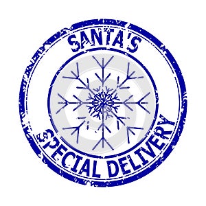 Santa special delivery rubber stamp to send gifts