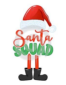 Santa Squad - phrase for Christmas baby, kid clothes or ugly sweaters.