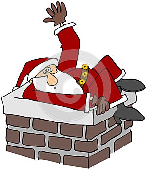 Santa stuck in a chimney