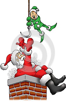 Santa is Stuck in a Chimney