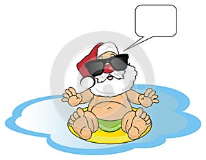 Santa and summer time with objects