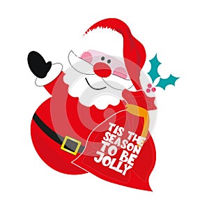 Santa Tis The Season To Be Jolly Vector Illustration