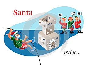 Santa training comic banner template