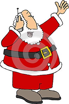 Santa using a cell phone