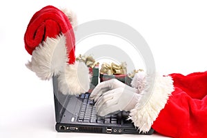 Santa using laptop