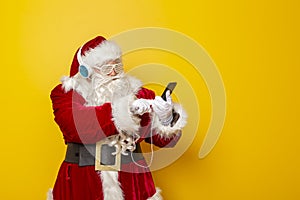 Santa using smart phone