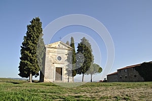 Santa Vitaleta chapel in Val d`Enza, in Tuscany