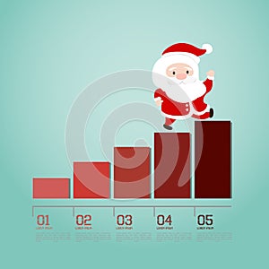 Santa walking up on businessgraph.