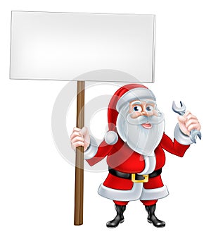 Santa Wrench Sign