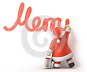 Santa writes Merry Christmas