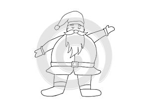 santaclaus stand for kid coloring book icon cartoon
