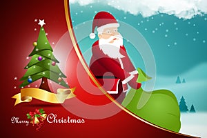 Santaclause with xmas tree