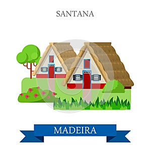 Santana Madeira in Portugal Flat cartoon web vecto photo