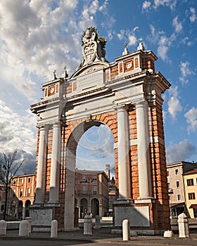 Santarcangelo di Romagna, Rimini, Emilia-Romagna, Italy: the triumphal Arch (Arco di Papa Clemente XIV, 1772Ã¢â¬â77) photo