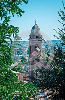 Santarcangelo view of the dome of the old church italy Rimini Italy