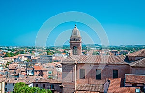 Santarcangelo view of the dome of the old church italy Rimini Italy
