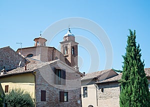 Santarcangelo view of the dome of the old church italy Rimini Italy