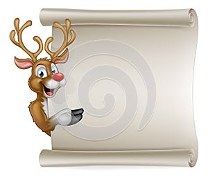 Santas Reindeer Cartoon Christmas Sign