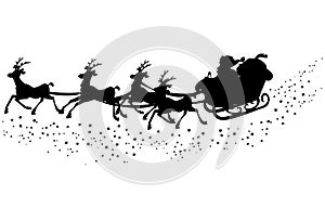 Santas sleigh silhouette photo