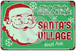 Santas Village Santas Workshop Party Invitation Sign